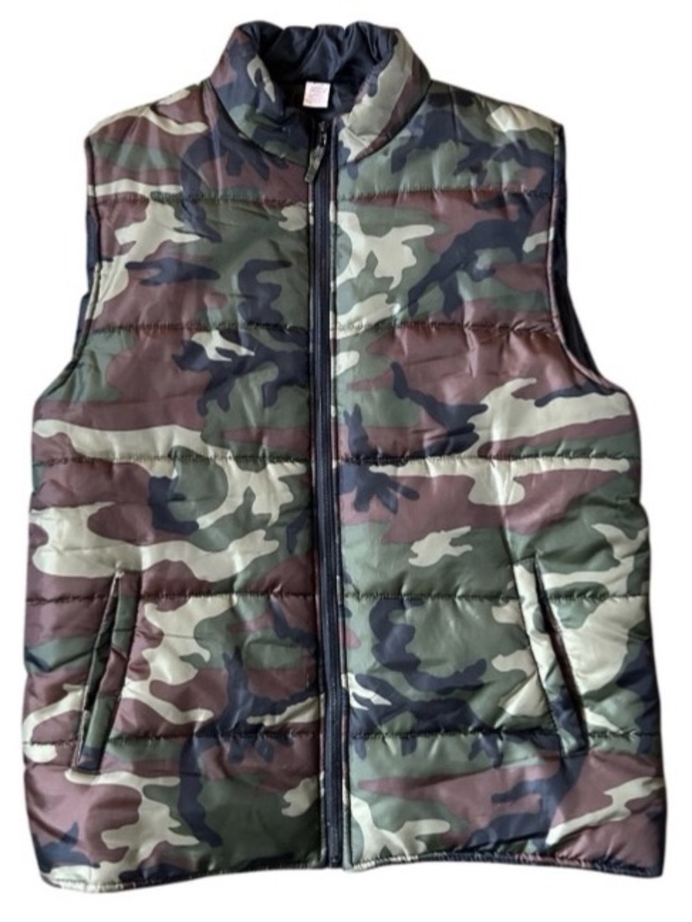 Vintage Puffer Vest Mens Large Full Zip Puffer Duck Camo Mack Trucks USA 90s